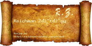 Reichman Zétény névjegykártya